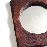 Miroir de forme libre en bois, années 70
