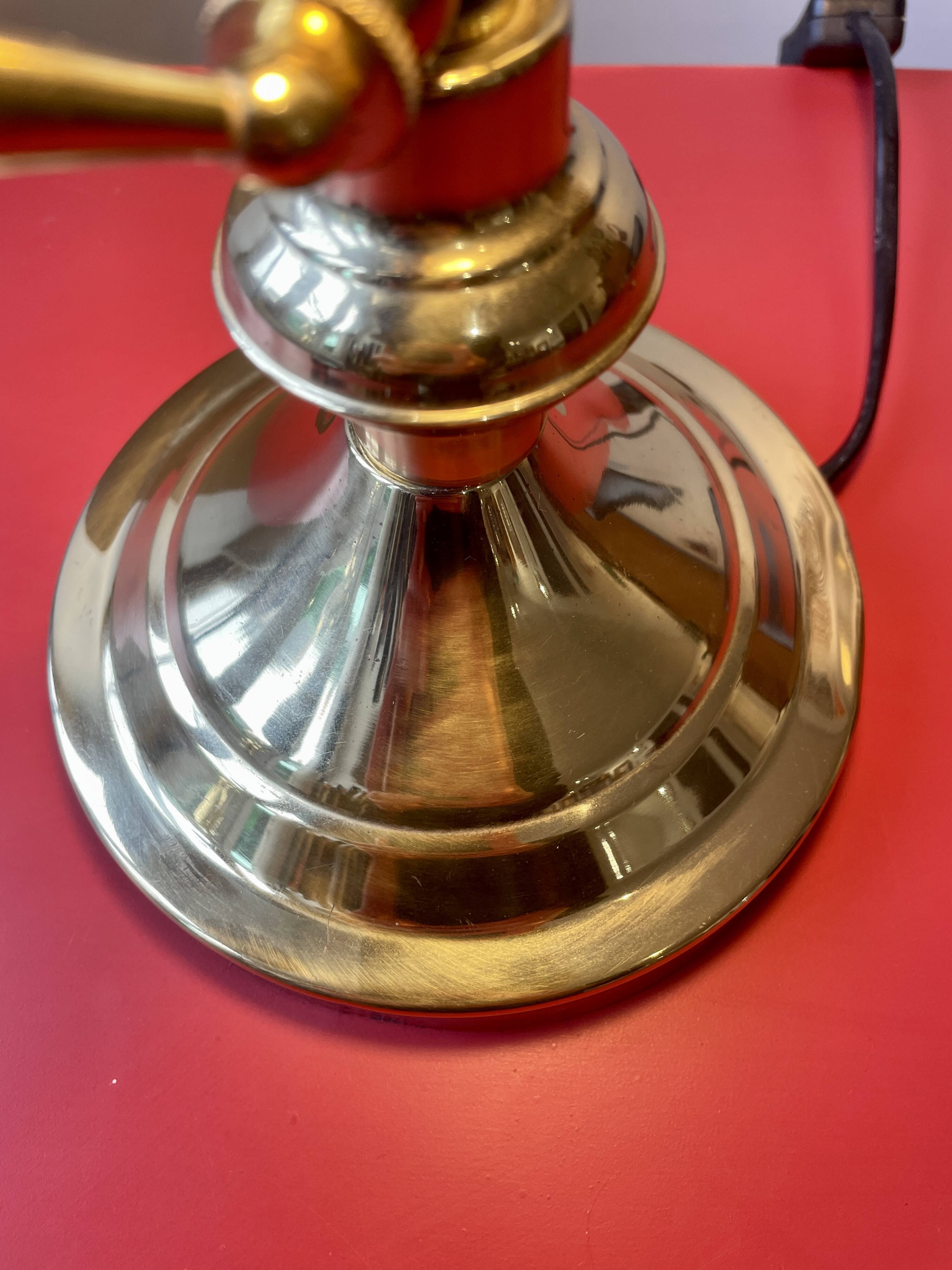 Lampe de notaire, de banquier doré