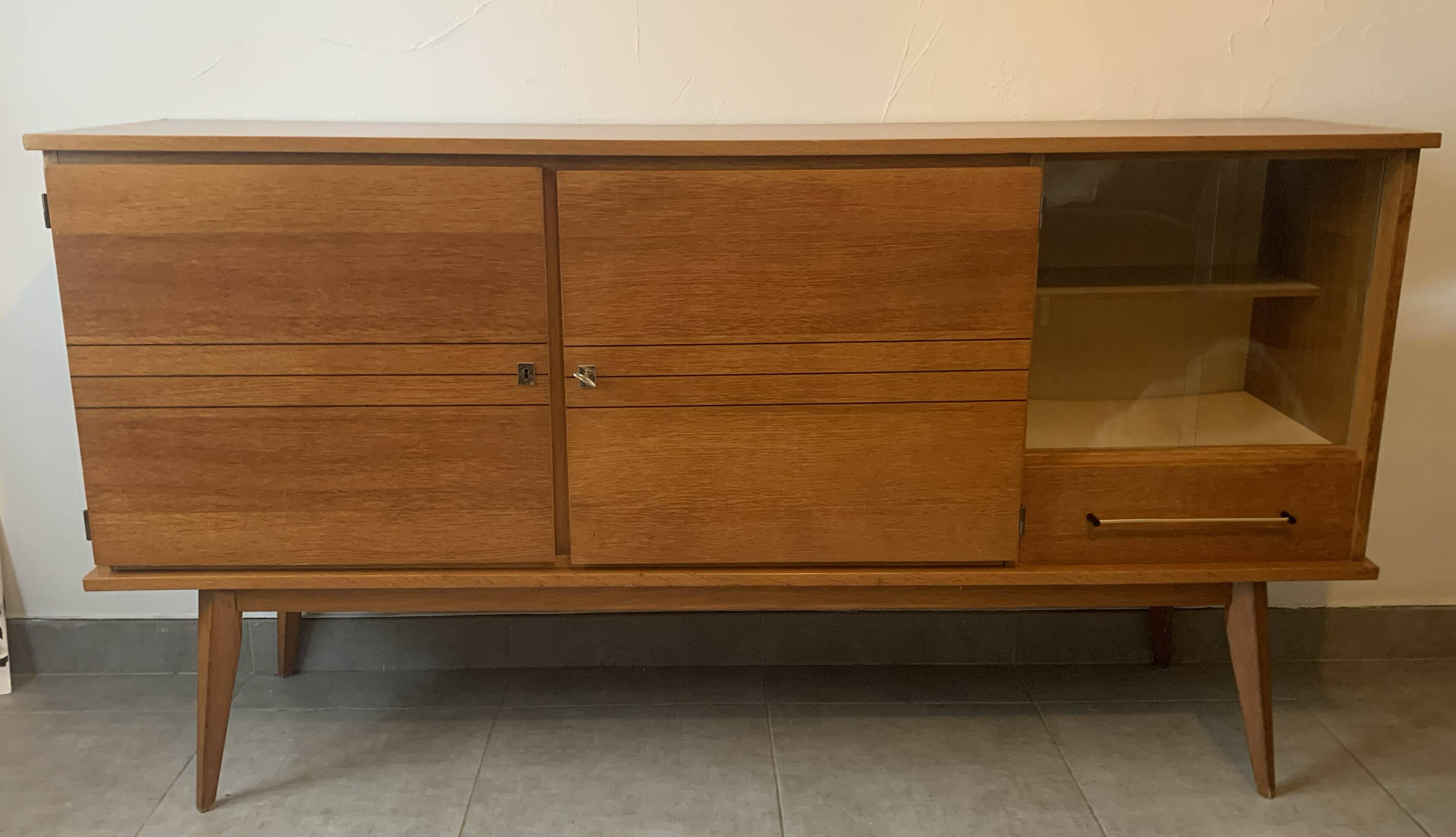 Vintage 1960s oak sideboard
