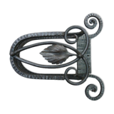 Wrought iron brush or newspaper holder hammered art deco