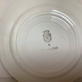 Cinq anciennes assiettes plates faïence année 30 modèle nymphéas