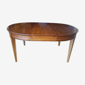 Round table in solid solid birch wood extensible