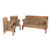 Biedermeier Seating Set in Walnut, 1830s, Set of 3