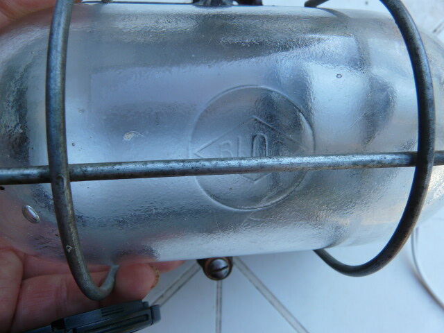 Wall lamp porthole lamp bakelite and glass with grid