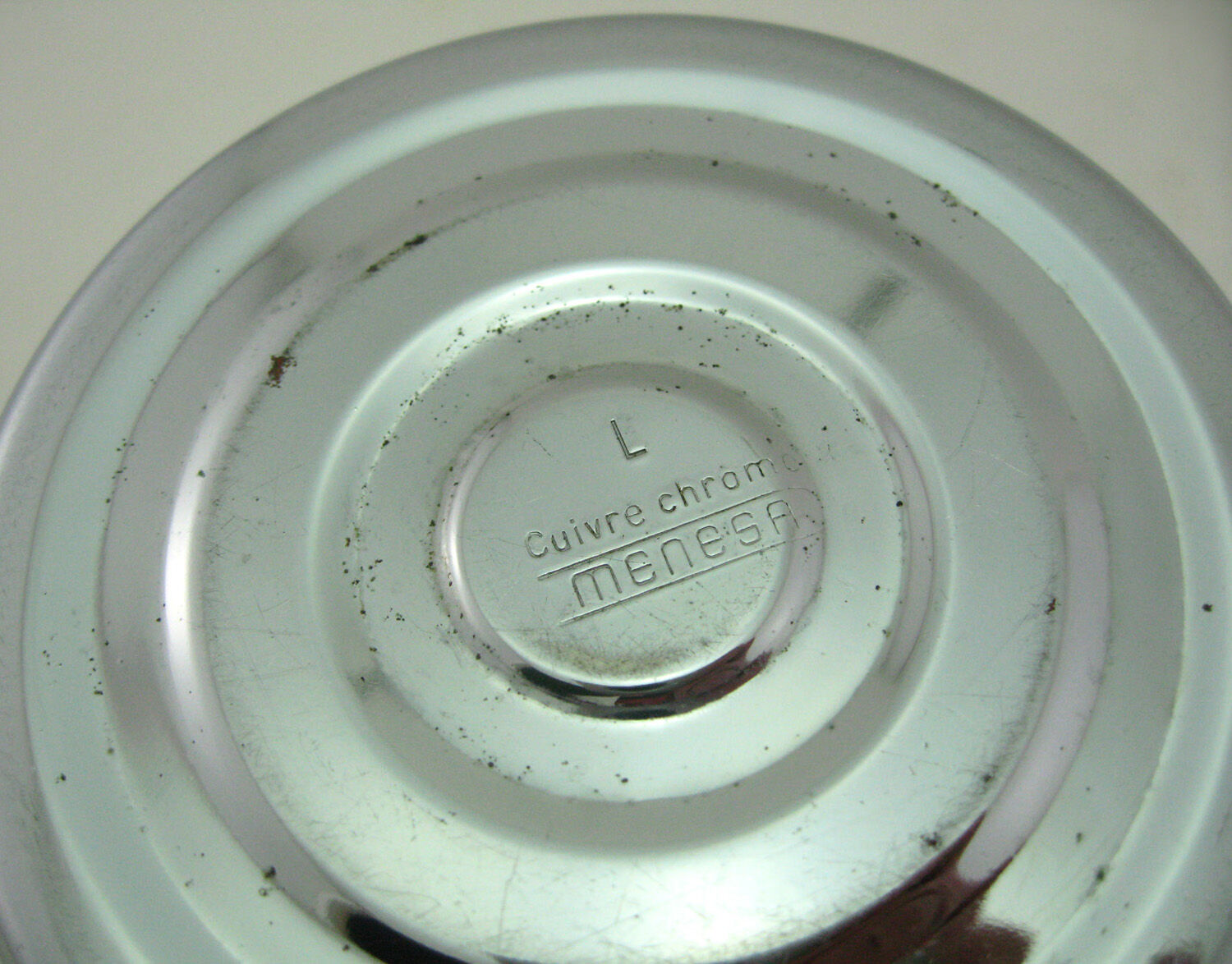 Antique chrome-plated copper sugar bowl - Menesa France - vintage 1940s