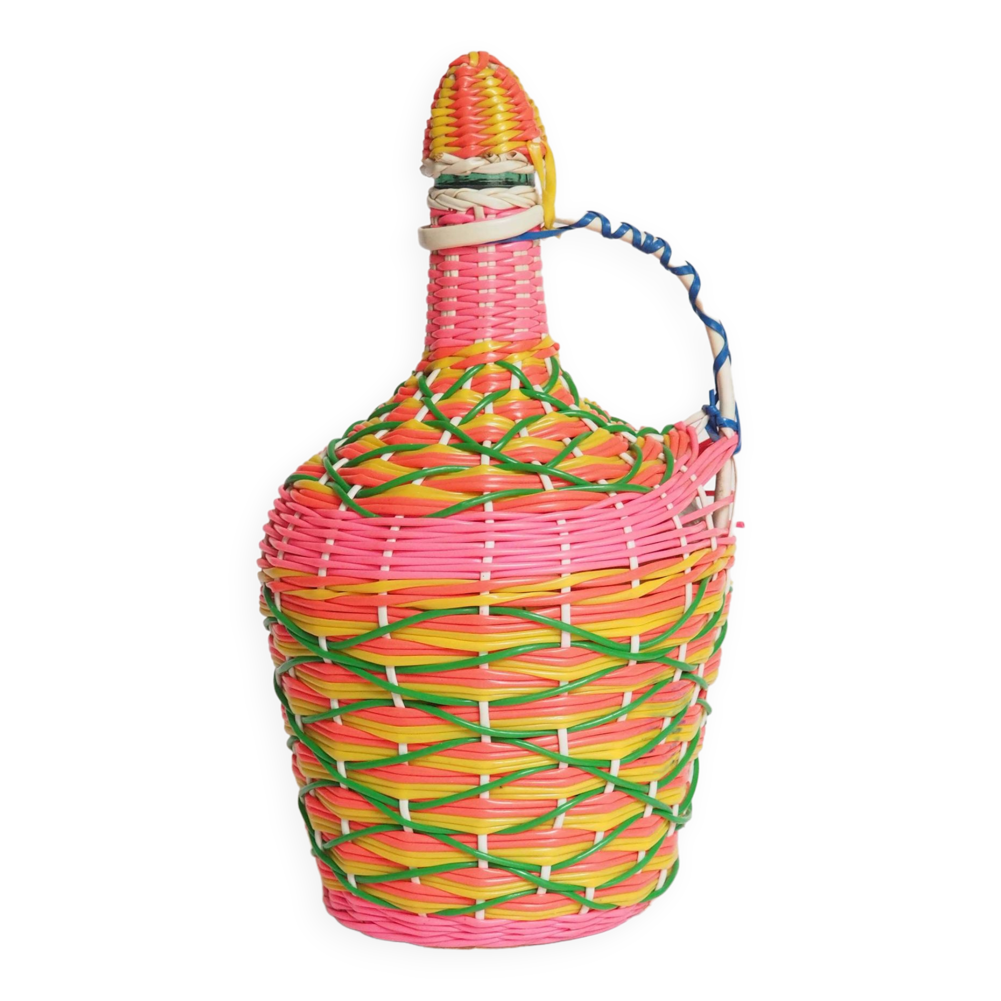 Multicolored scoubidou bottle
