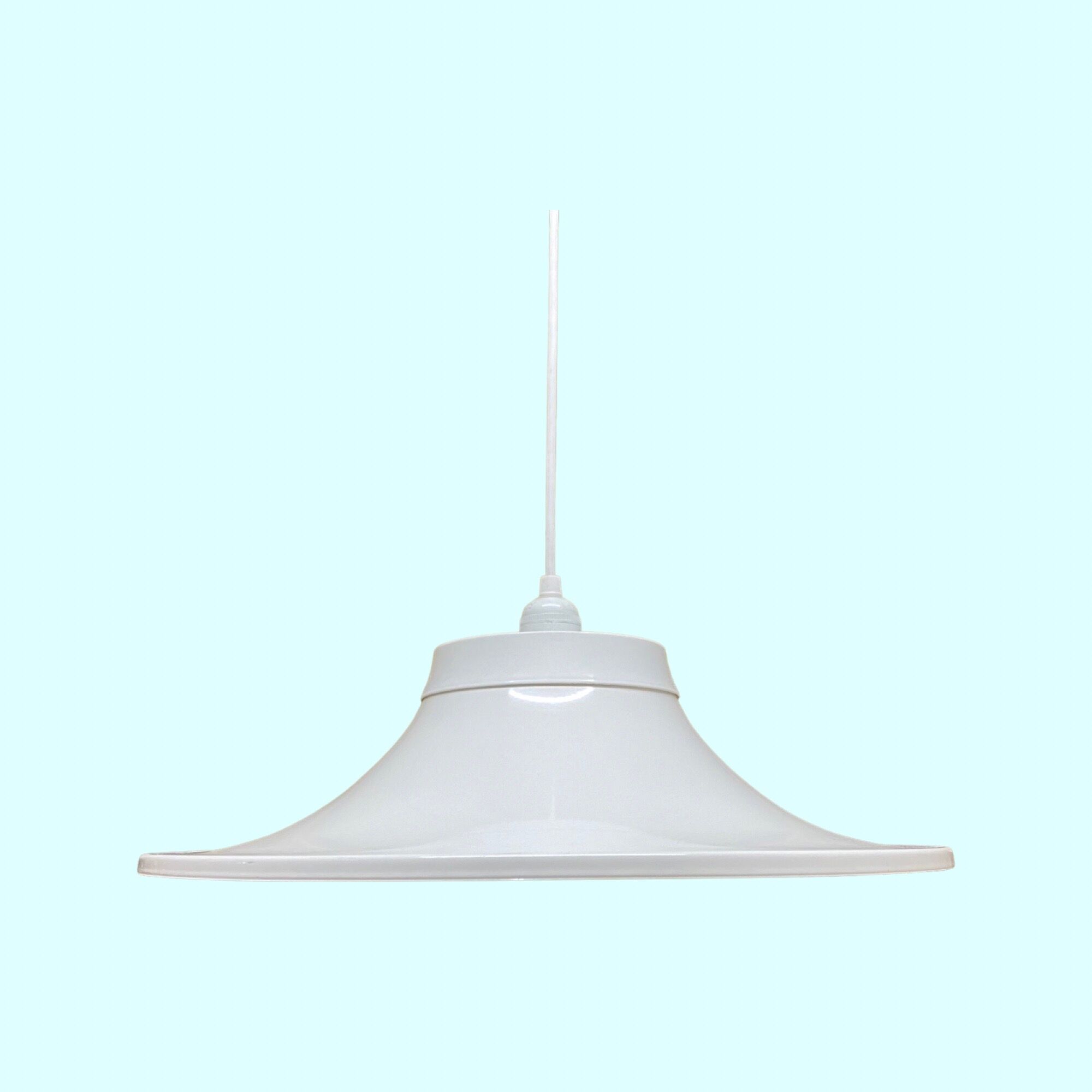 Danish Vintage Hanging Light 1970s | Mid Century Scandinavian Modern Lighting | White Retro Pendant