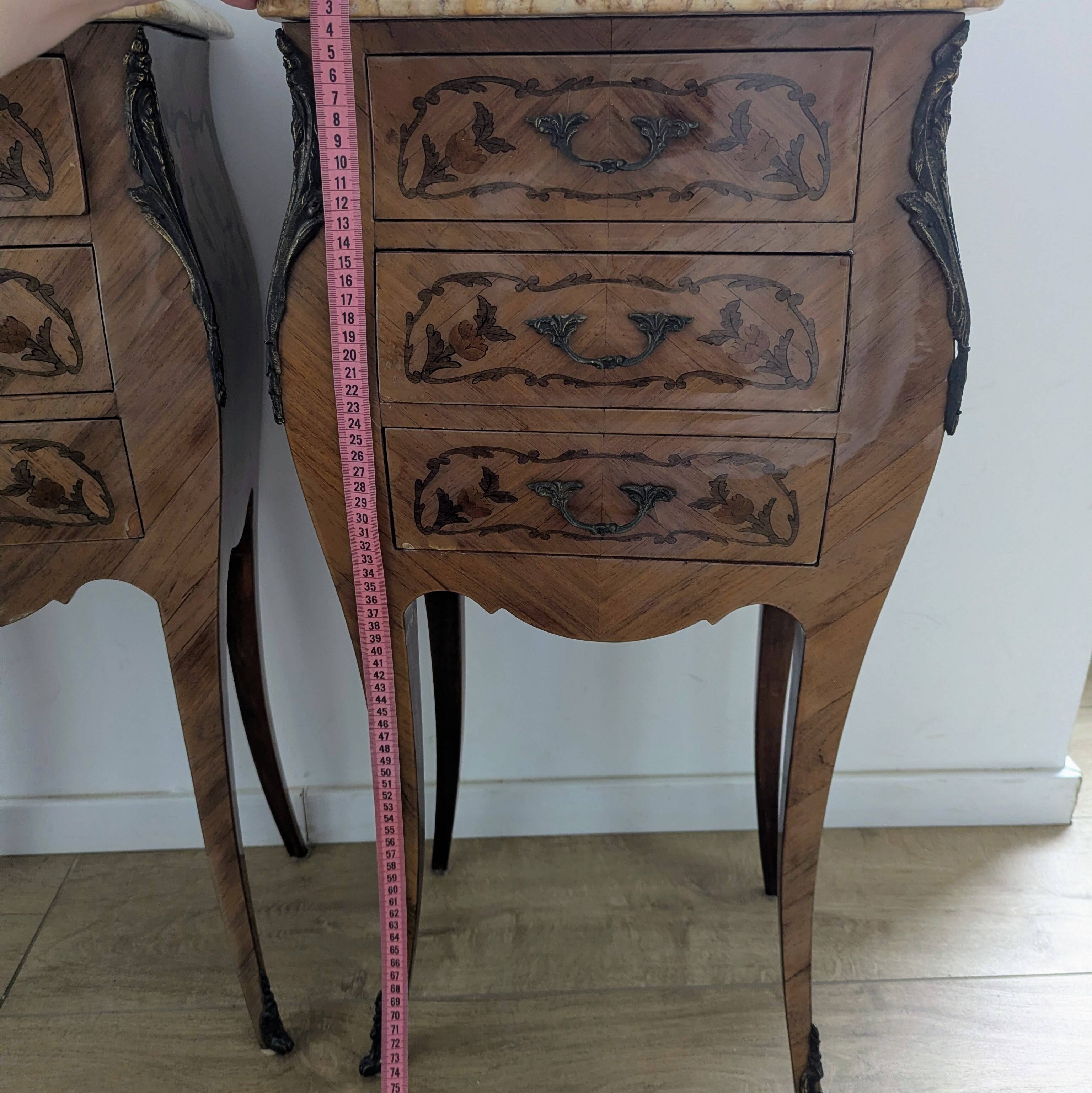 Pair of marquetry bedside tables – Louis XV style
