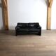 Cassina Maralunga Two Seater Sofa In Black Leather By Vico Magistretti 1970