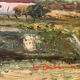 Canal landscape painting oil on panel signed