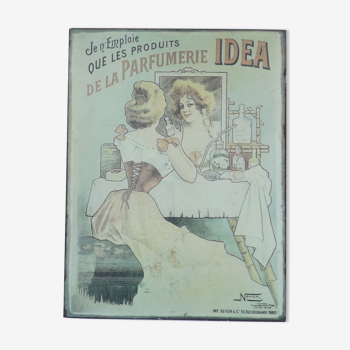 Plate Tin advertising old perfumery Idea