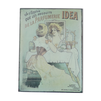 Plate Tin advertising old perfumery Idea