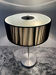 Brushed aluminium and glass design lamp