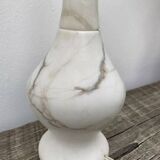 White and gray marble lamp base