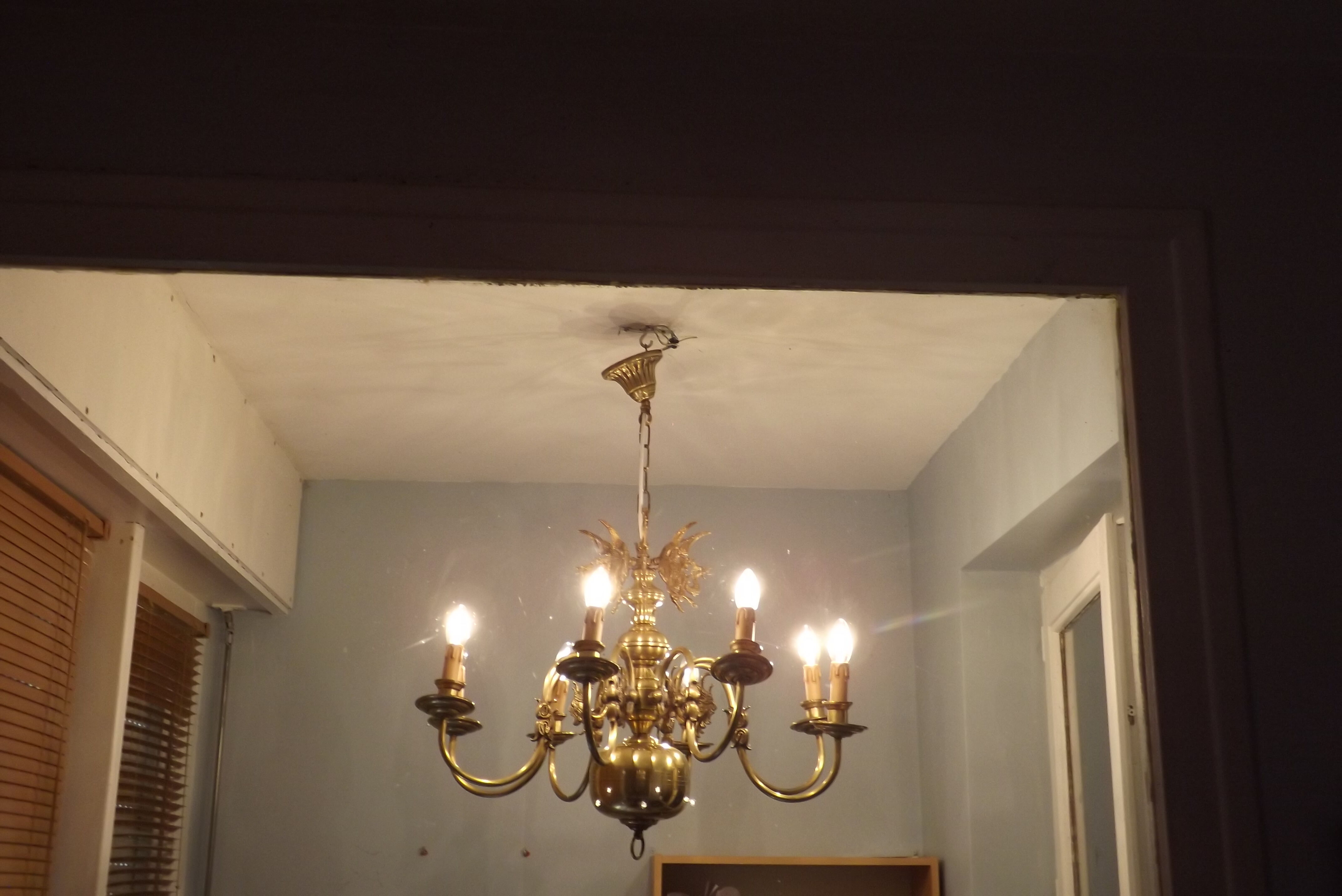 Dutch brass and bronze chandelier