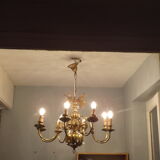 Dutch brass and bronze chandelier