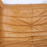 Cognac leather Ligne Roset Togo set from 2010 designed by Michel Ducaroy