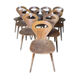 Suite of 10 bistro chairs model Ant by Baumann