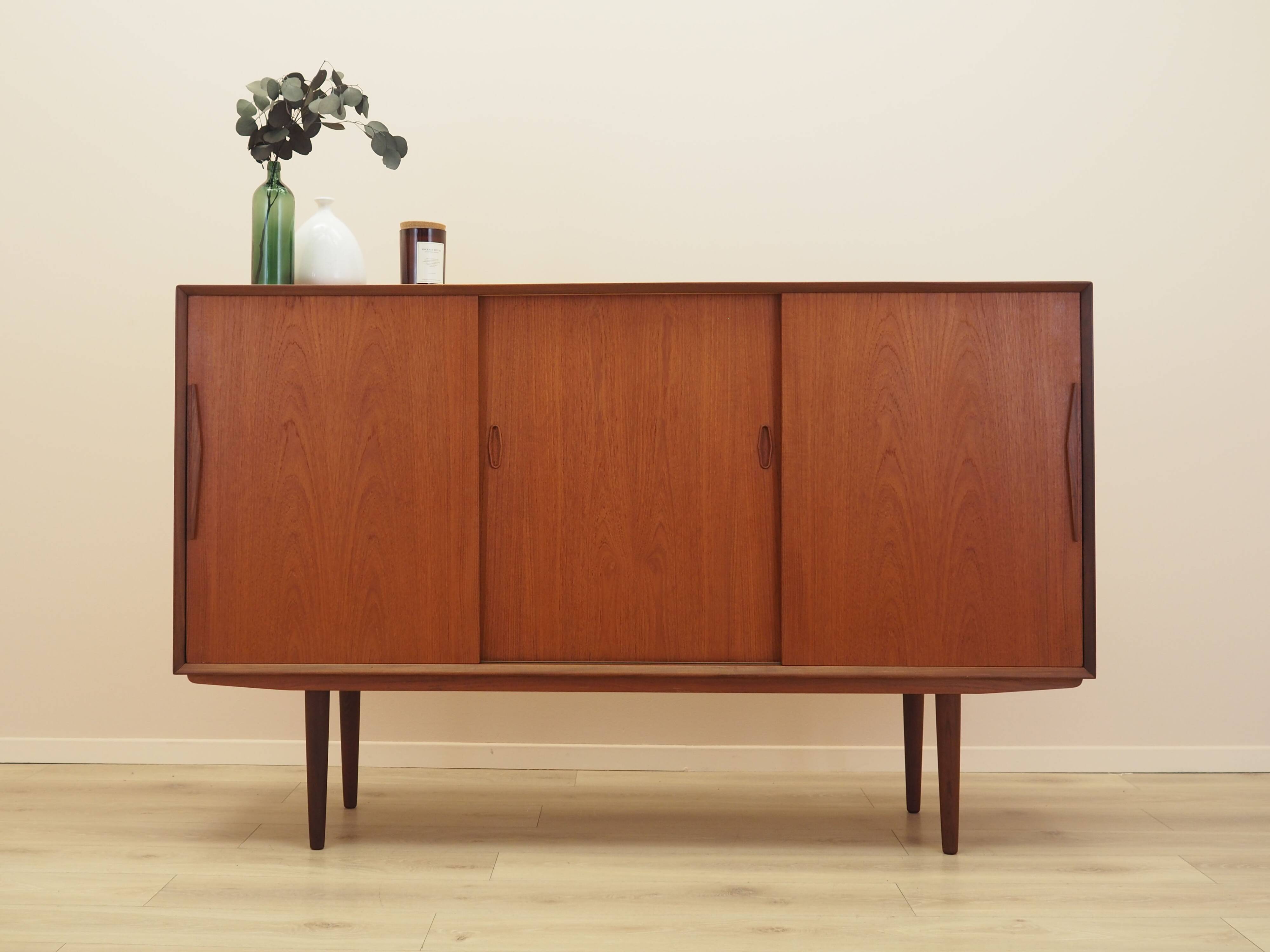 Teak highboard with bar section, Denmark, 1960s