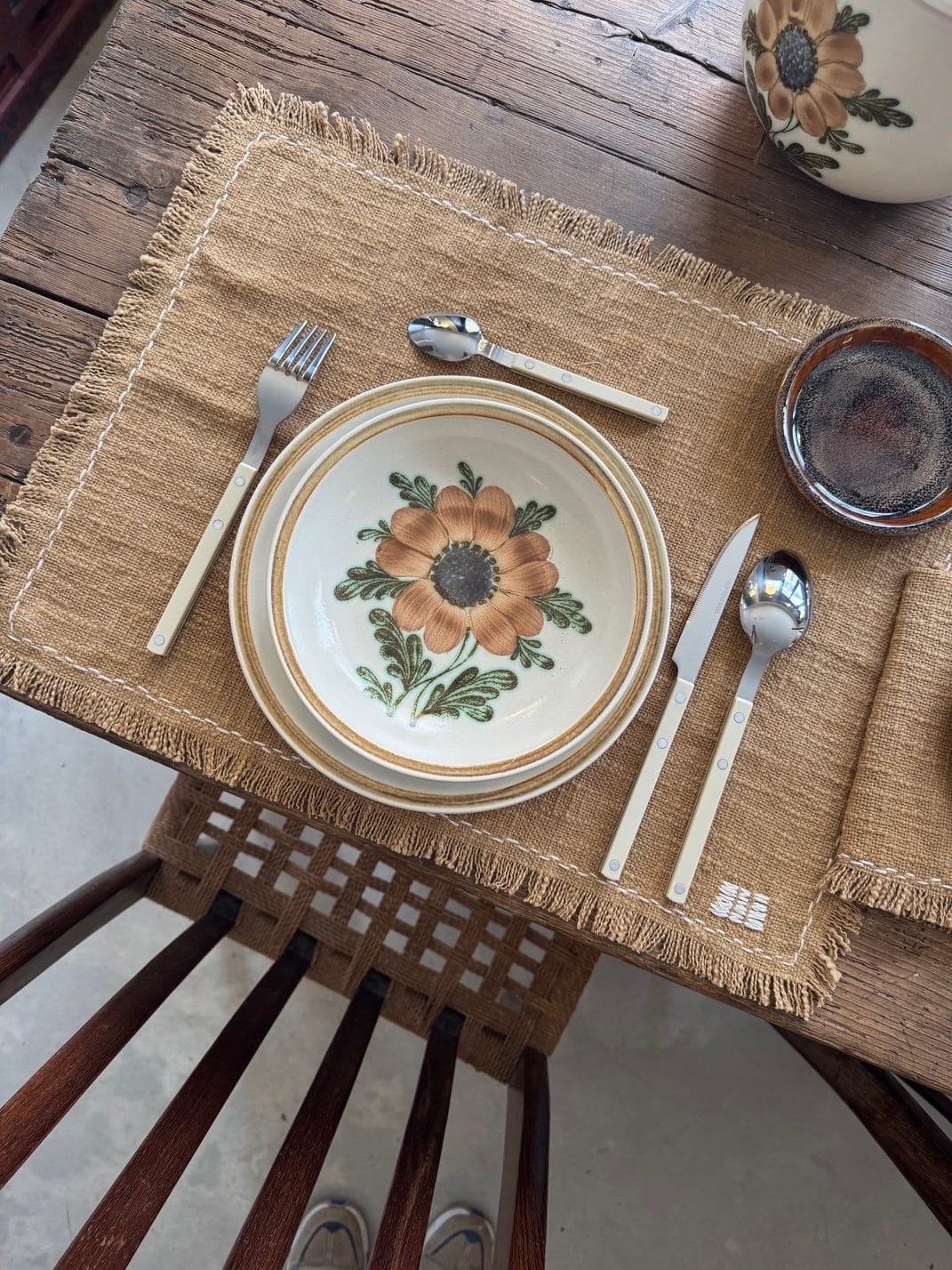 Vintage tableware set Bangui – Faïencerie de Gien - 1970s