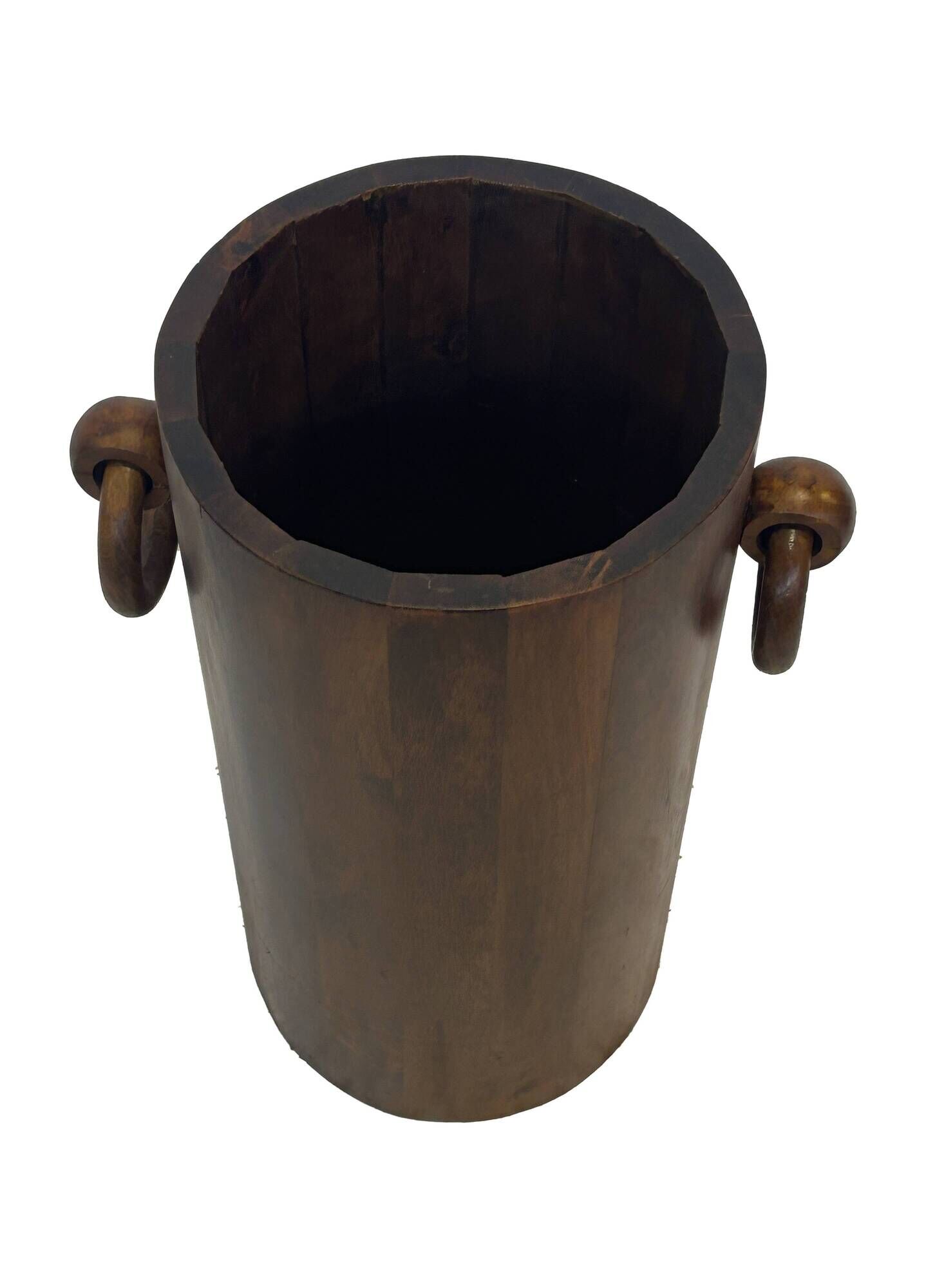 Vintage Wooden Cylinder Umbrella Stand, 1960s minimalist design
