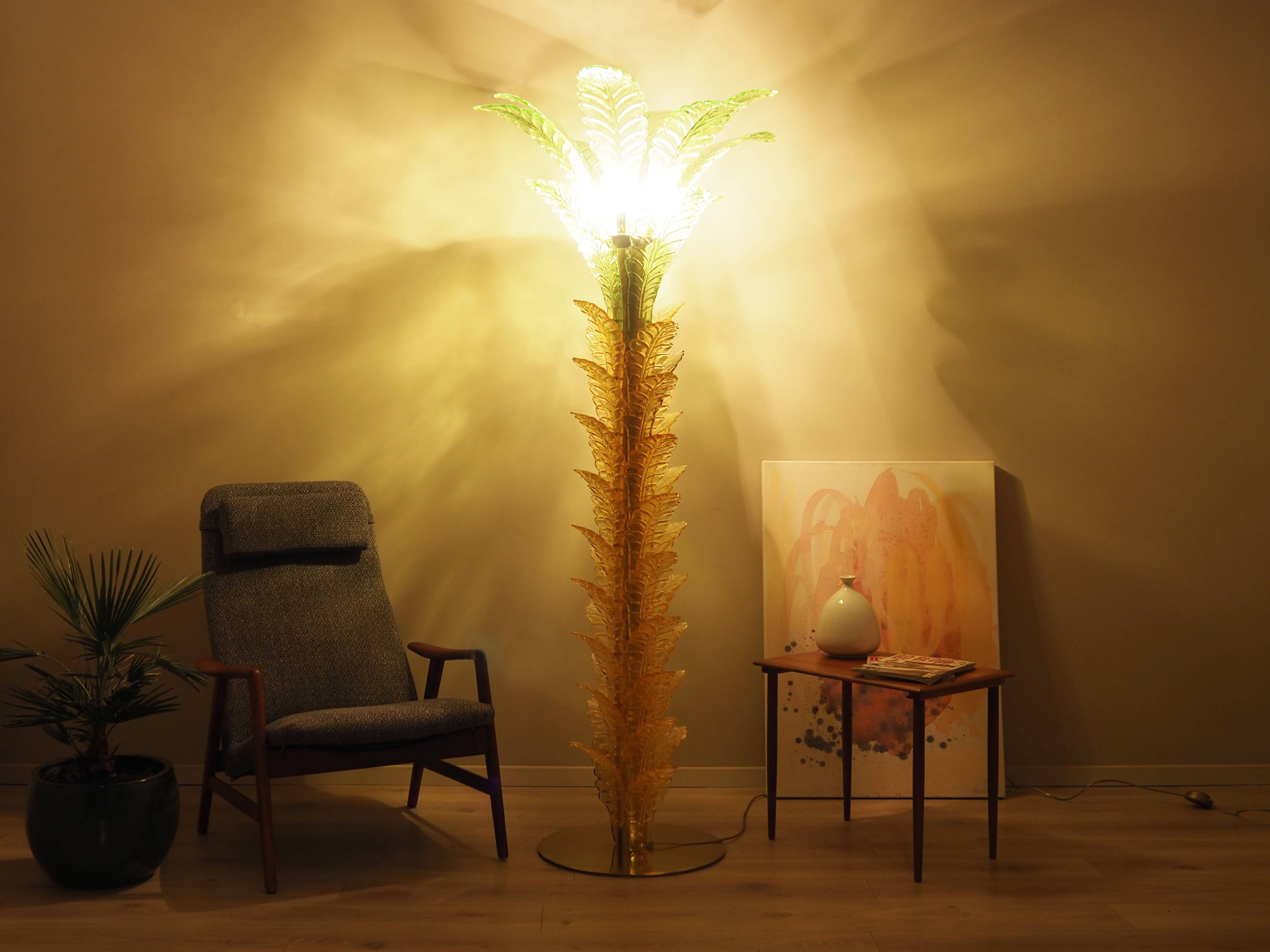 Palma lamp, Murano glass, Italian design, 1970s, manufacture: Italy