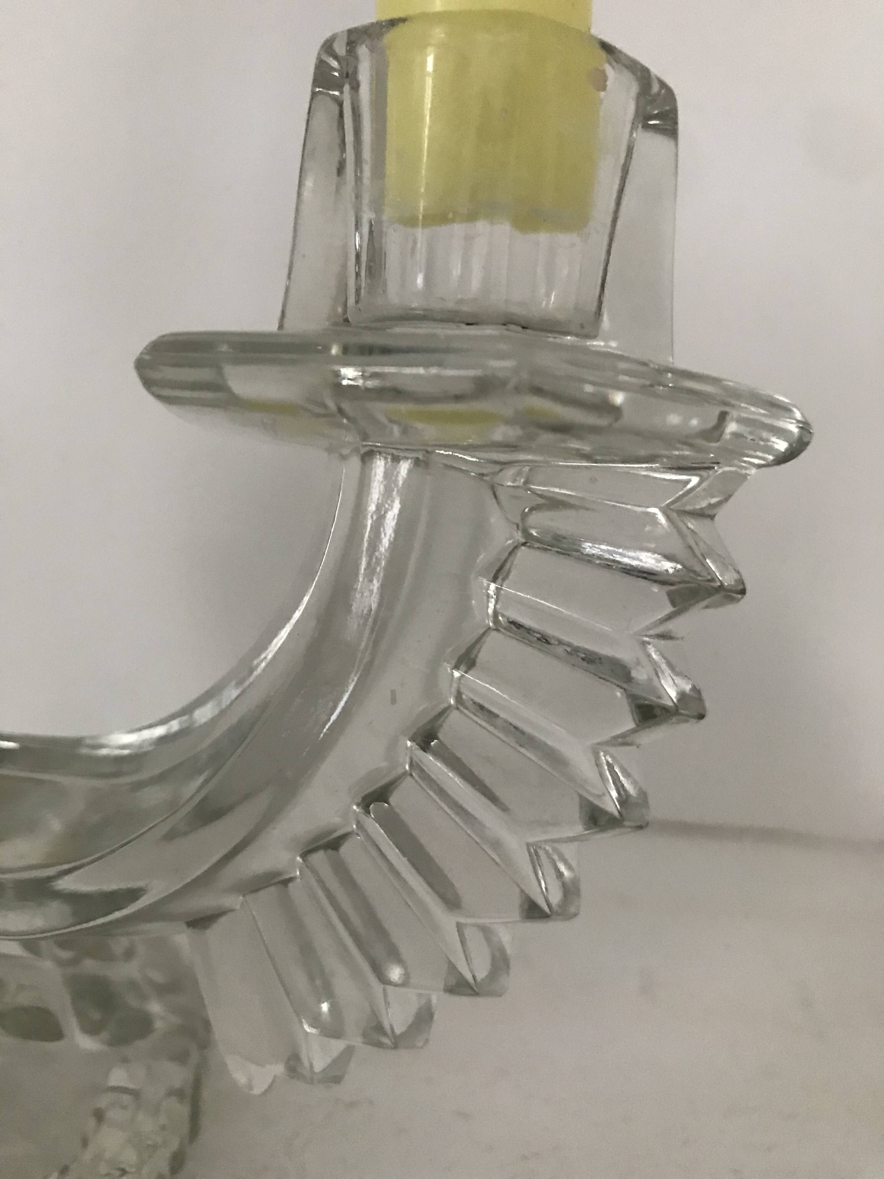 Art Deco 2-branched candle holders