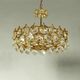 1970s Palwa Chandelier, gold plate and faceted crystals