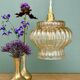 Vintage amber glass globe pendant light