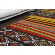 1970s Vintage Turkish Oushak Handmade Wool Cotton Orange Runner Rug 136x327