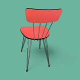 4 red Formica chairs with Eiffel legs 1950