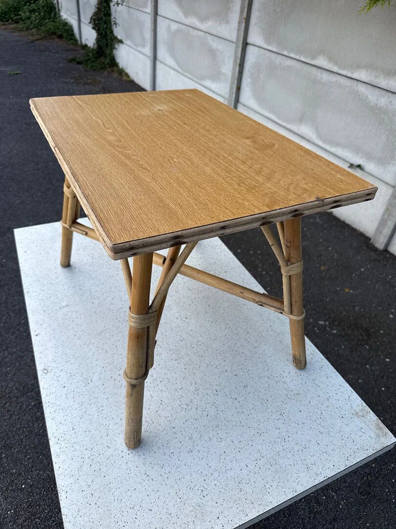 Table en rotin vintage