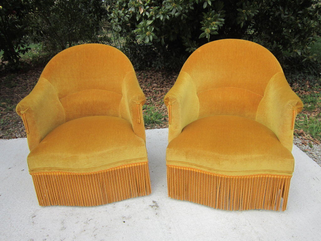 Pair of armchairs velvet Toad