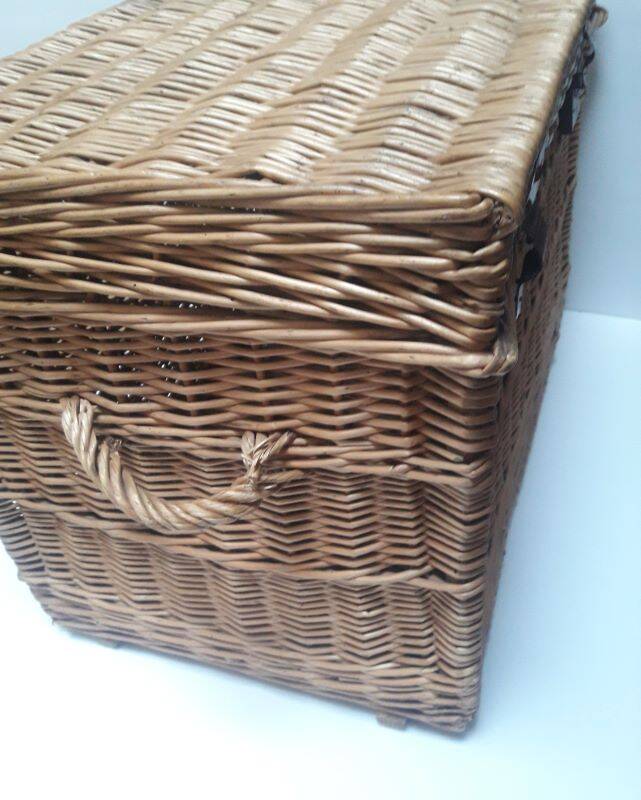 Wicker trunk L75xH53xD48 vintage