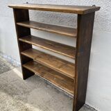 Brutalist floor (or wall) shelf, weathered wood