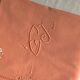 Old linen and cotton sheet terracotta