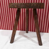 Pair of milking stools - brutalist wooden tripod