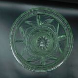 Green pressed-moulded crystal vase