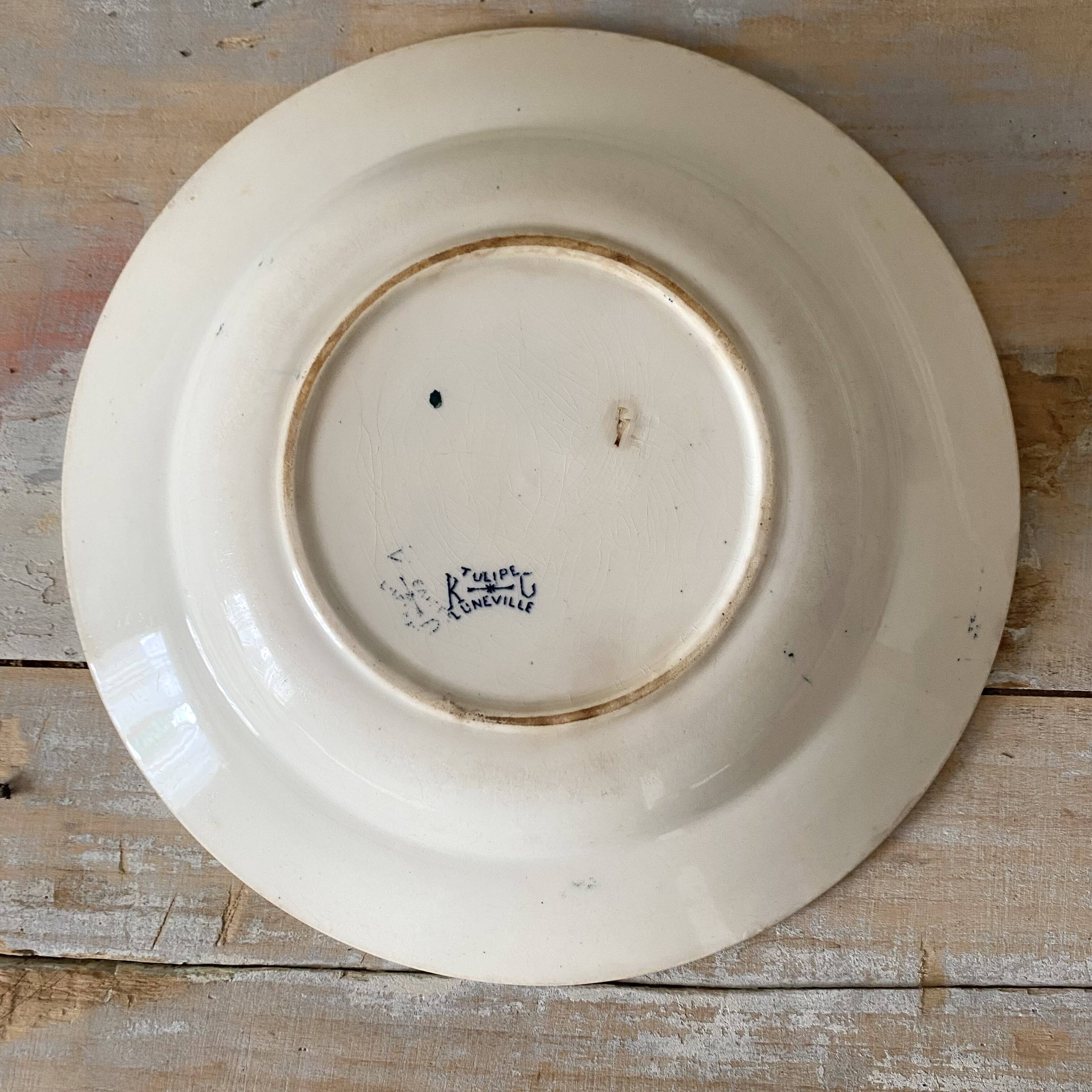 Luneville Tulips ironstone soup plates
