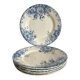 6 assiettes plates en terre de fer Gien "fleur d'automne"