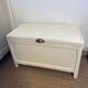 Vintage white patinated wooden chest
