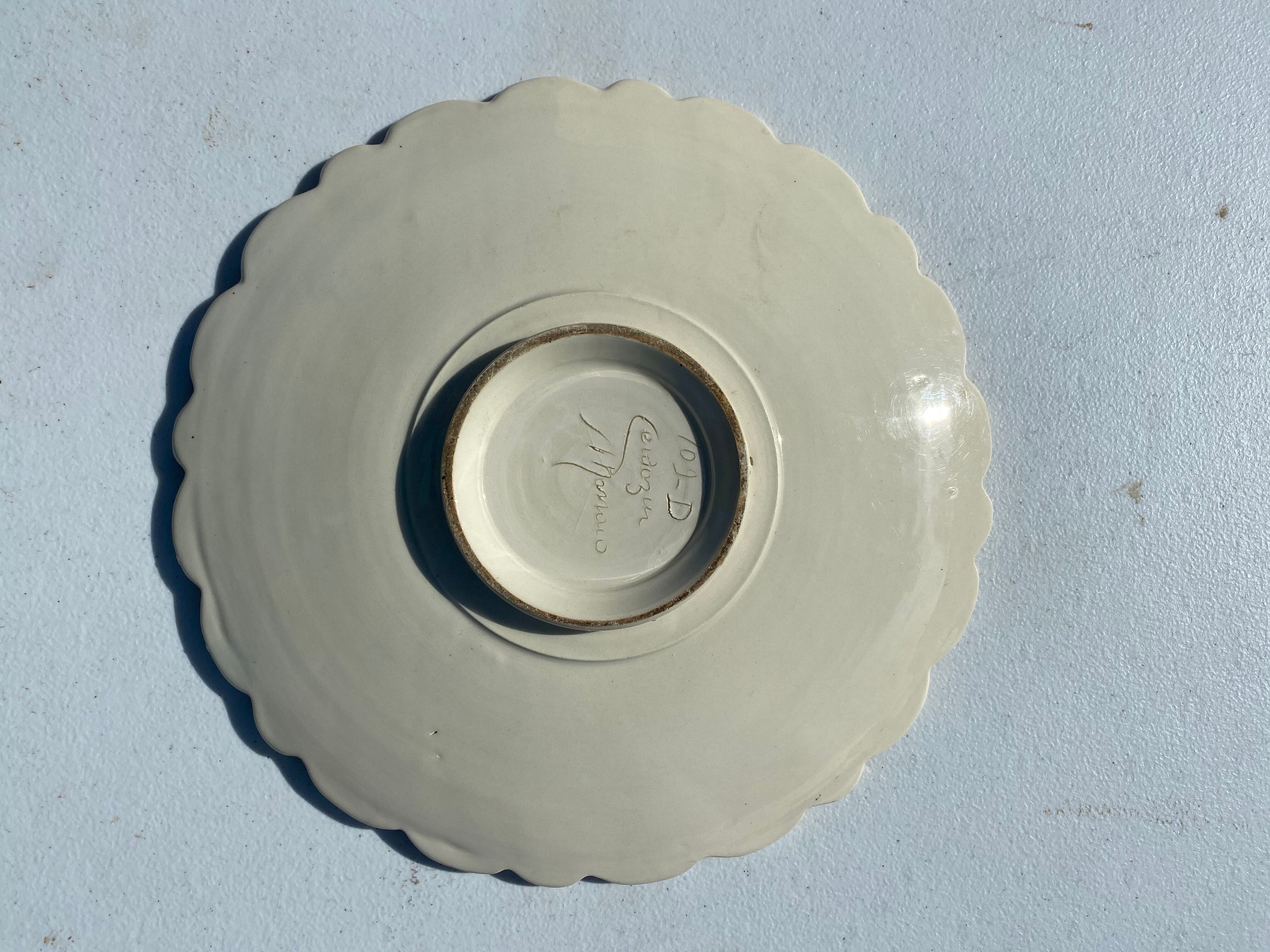 Ceramic dish azure deer Monaco 1960