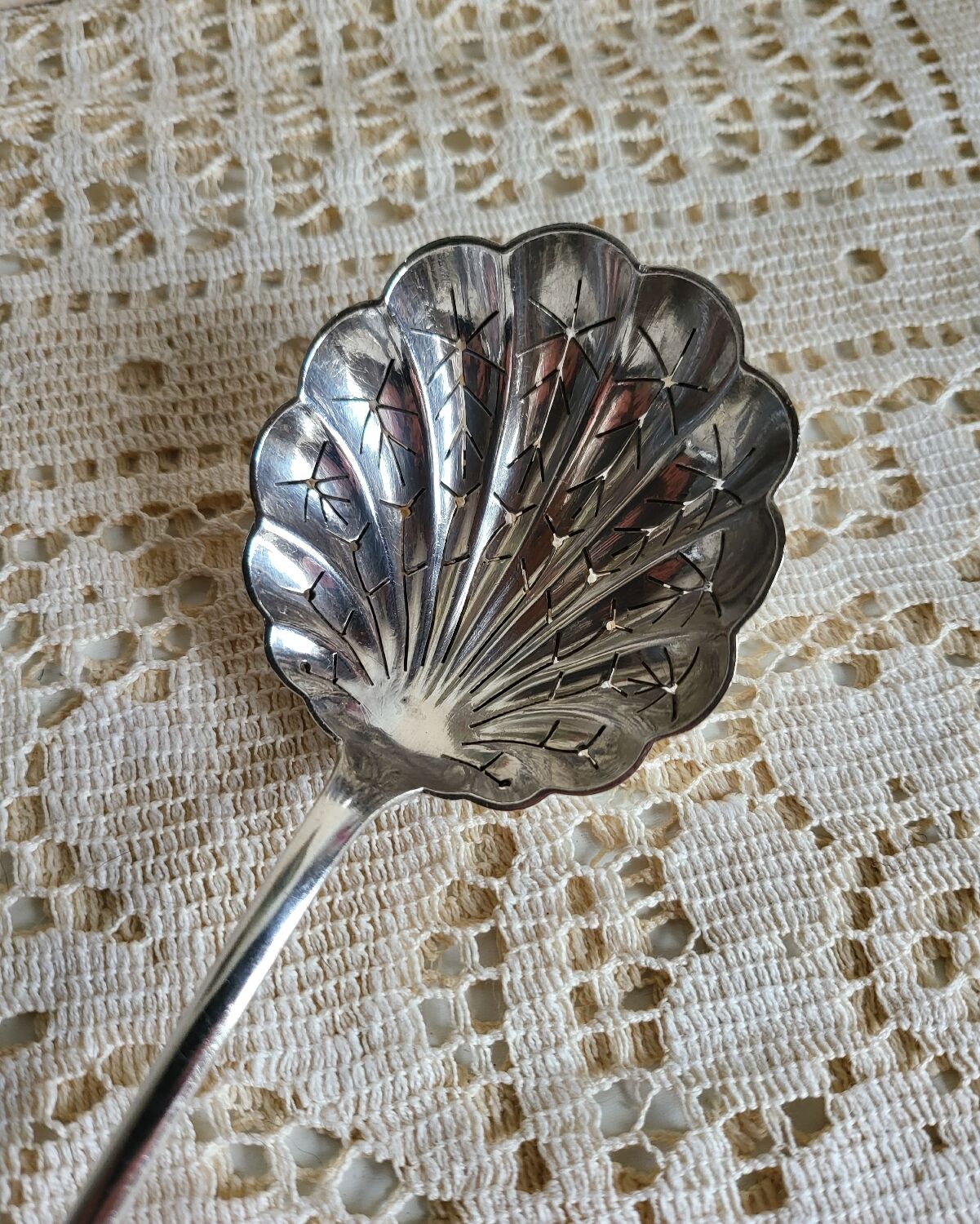 Silver-plated sugar spoon