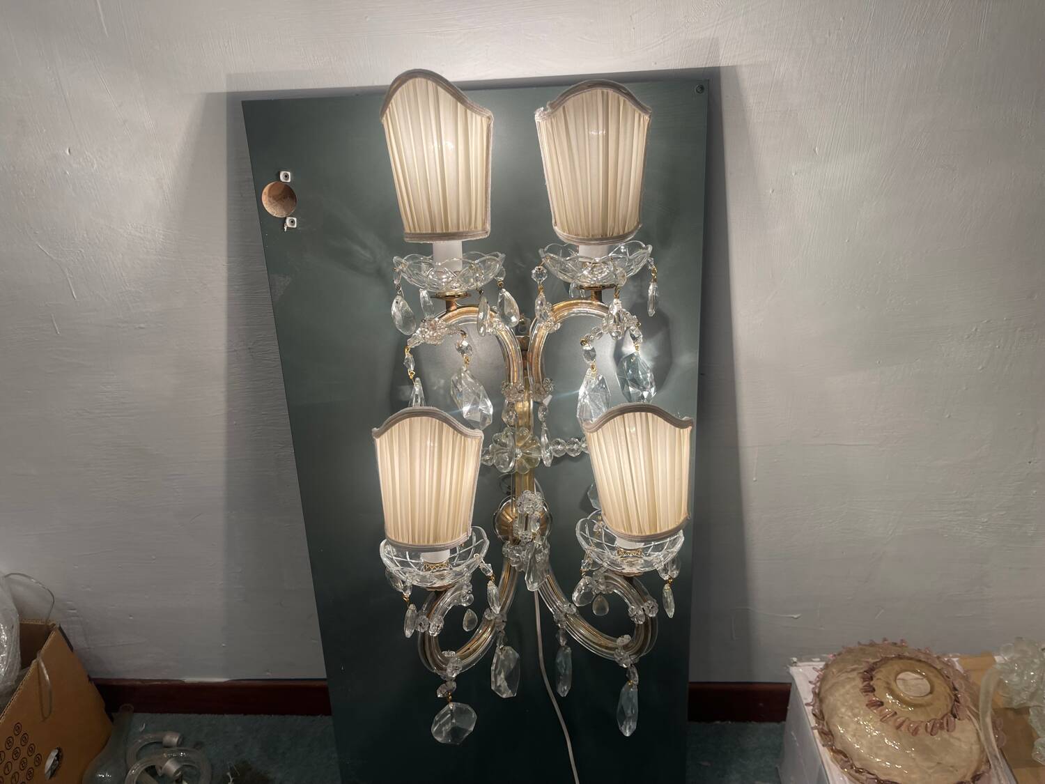 Large Maria Teresa Crystal Sconces Set of 2 1970’s