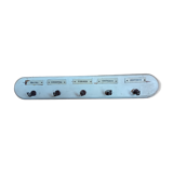 Kitchen towel holder. 5 hooks labeled for hands, plates
