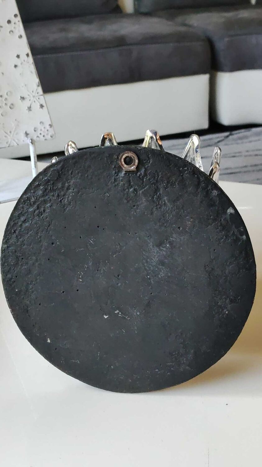 Aztec/Mayan wall solar mirror, in crushed Malachite stone, gold highlights