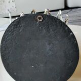 Aztec/Mayan wall solar mirror, in crushed Malachite stone, gold highlights