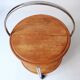 Foldable wooden rolling dessert trolley