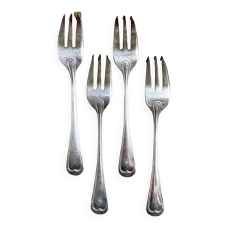 4 silver-plated dessert forks