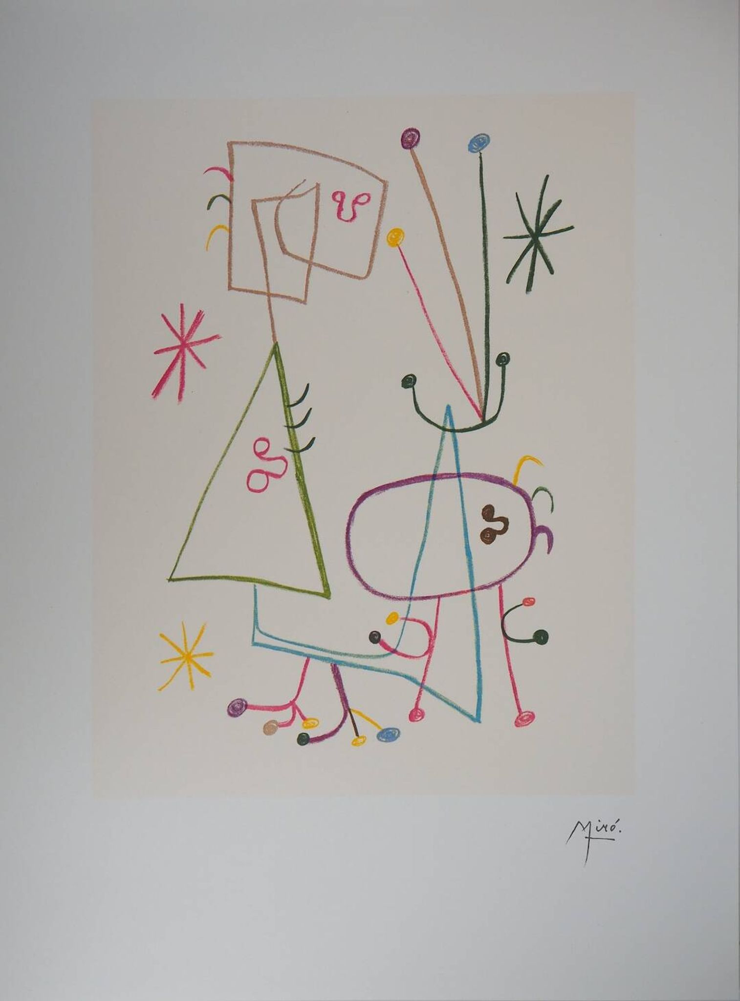 Joan Miró: Family with a Star - Signed Lithograph